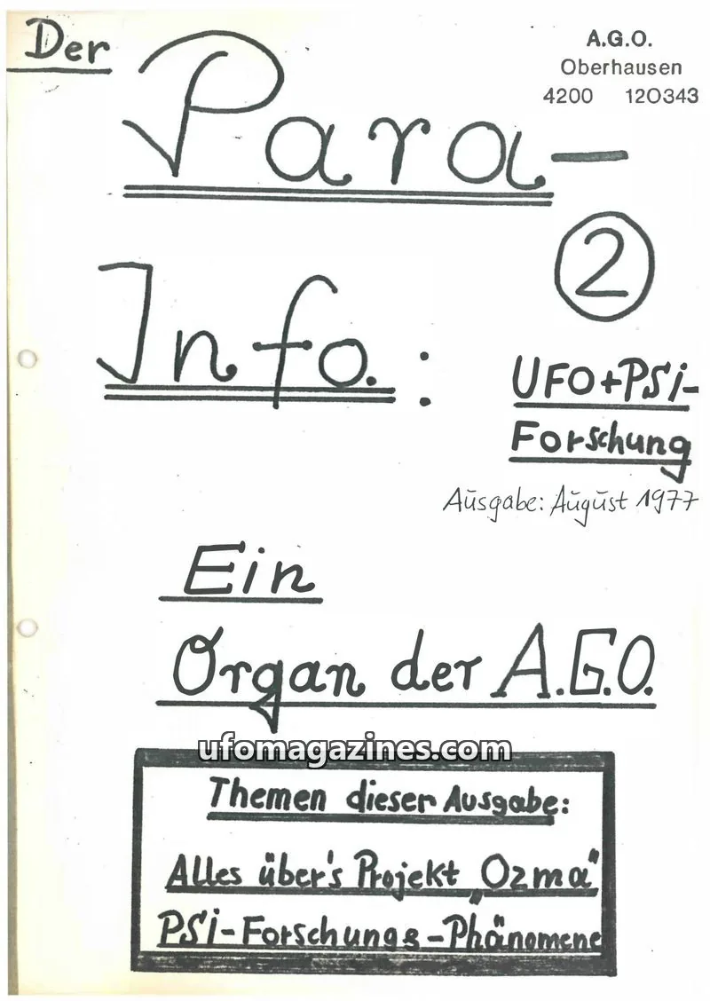 Cover of Para Info (Norbert Burgers) issue 2: Der Para-Info
