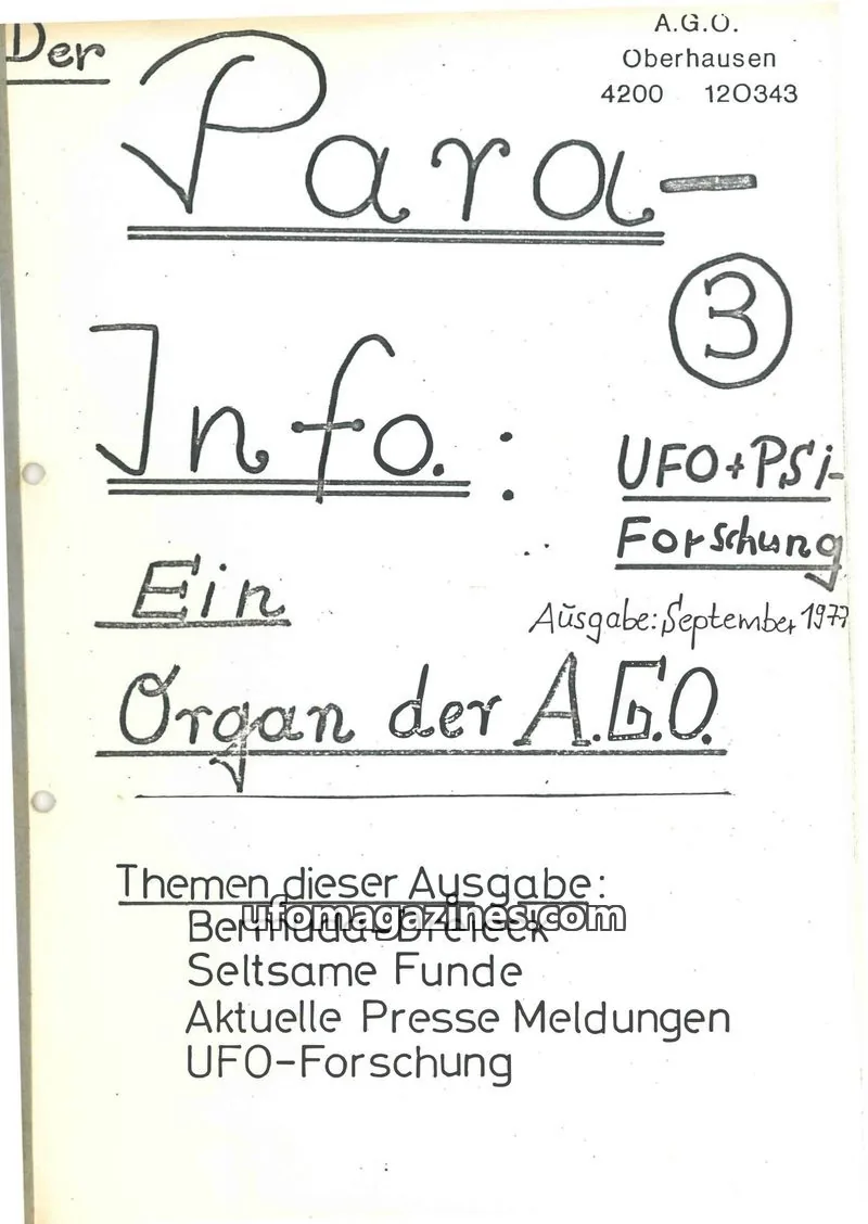 Cover of Para Info (Norbert Burgers) issue 3: Para-Info