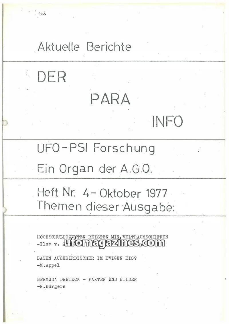 Cover of Para Info (Norbert Burgers) issue 4: DER PARA INFO