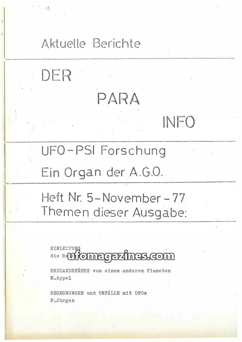 Cover of Para Info (Norbert Burgers) issue Nr. 5: DER PARA INFO