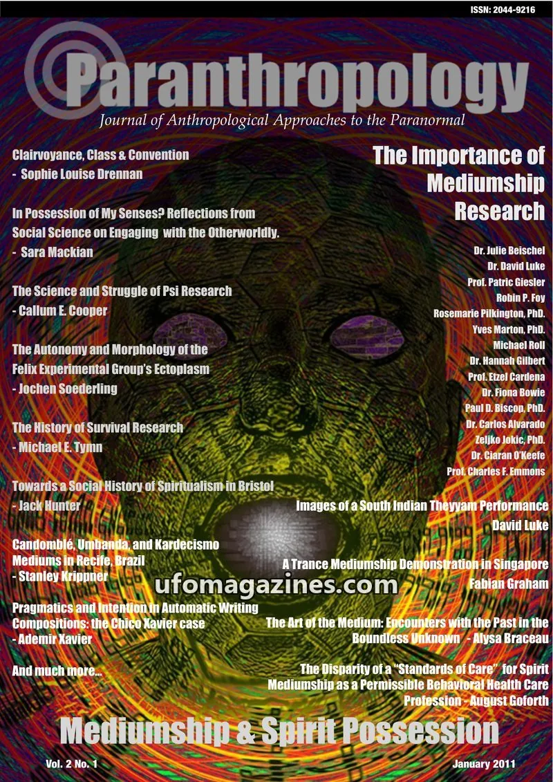 Cover of Paranthropology issue Vol. 2 No. 1: Paranthropology