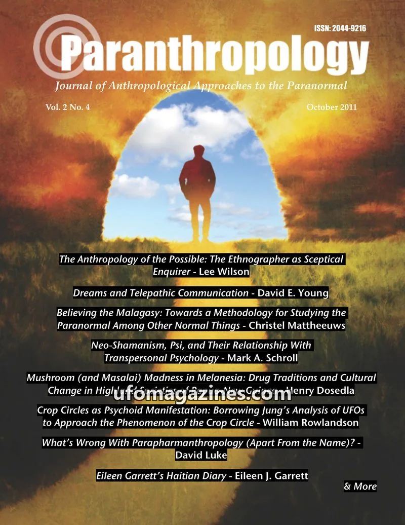 Cover of Paranthropology issue Vol. 2 No. 4: Paranthropology