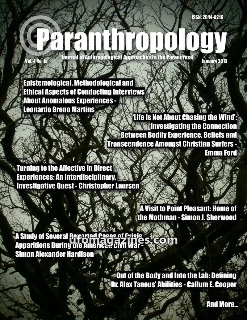 Cover of Paranthropology issue Vol. 4 No. 1 (a): Paranthropology