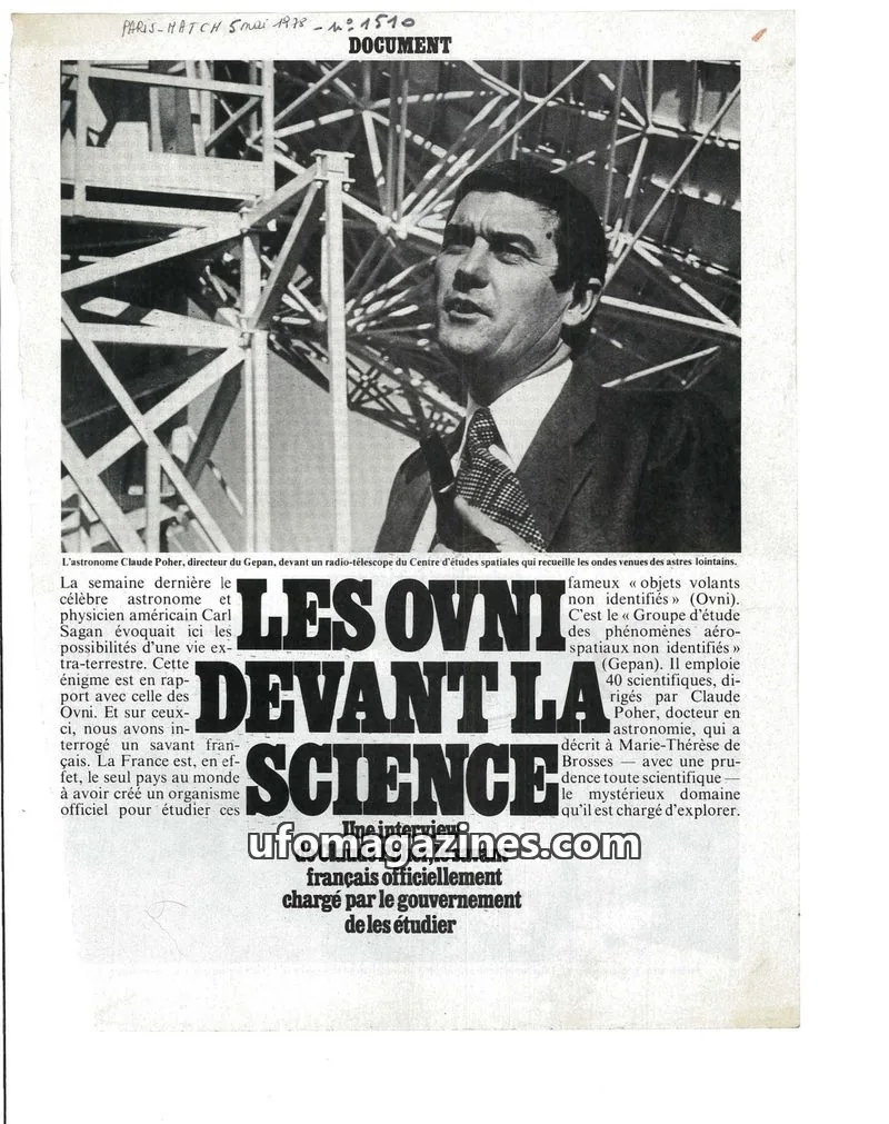 Cover of Paris Match issue 11: LES OVNI DEVANT LA SCIENCE