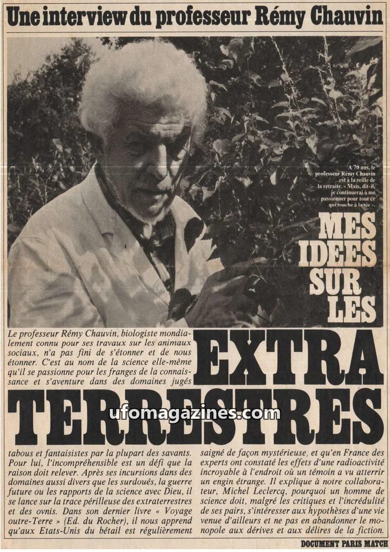 Cover of Paris Match issue 2014: Une interview du professeur Rémy Chauvin