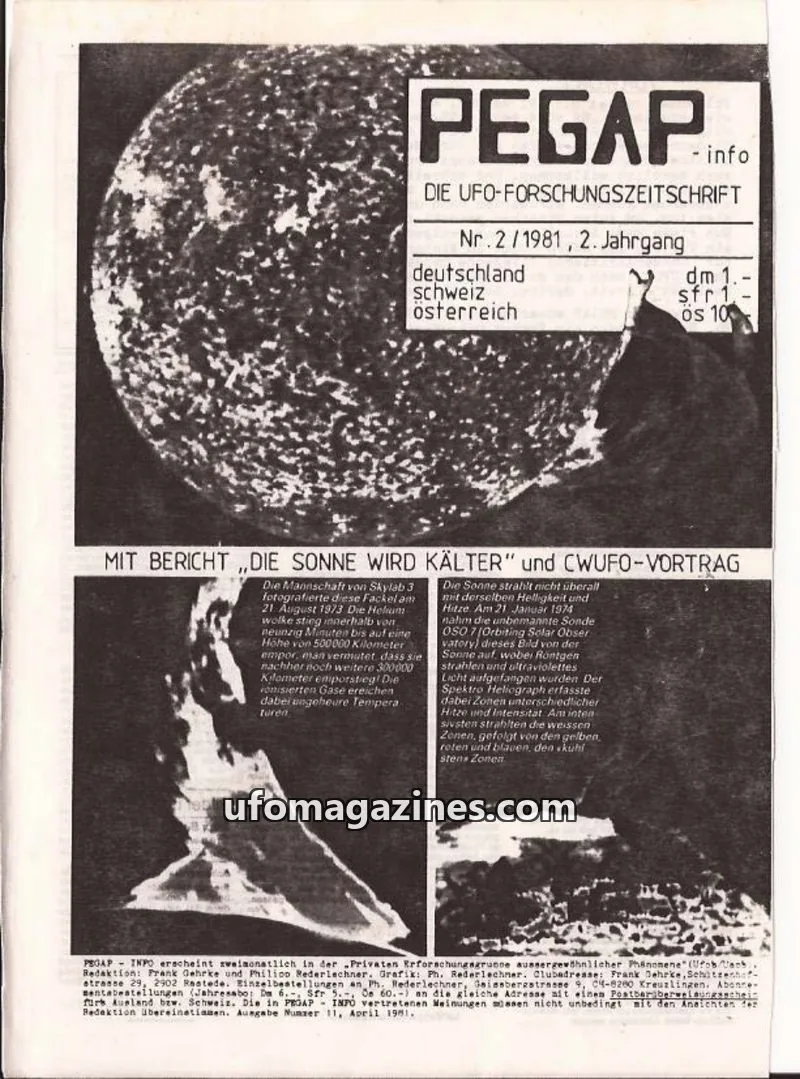 Cover of PEGAP Info issue 2/1981: PEGAP - info