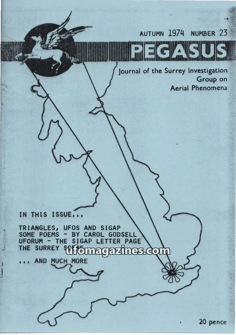 Cover of Surrey Investigation Group on Aerial Phenomena issue 23: PEGASUS