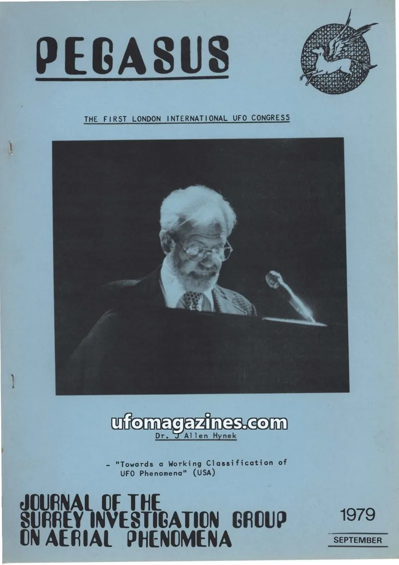 Cover of SURREY INVESTIGATION GROUP ON AERIAL PHENOMENA issue SEPTEMBER: PEGASUS