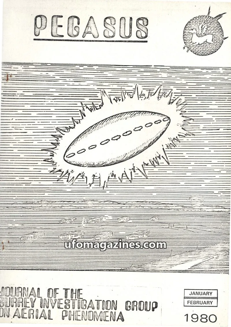 Cover of Surrey Investigation Group On Aerial Phenomena issue January/February: PEGASUS