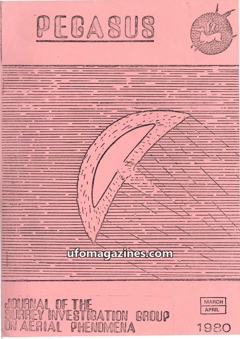 Cover of SURREY INVESTIGATION GROUP ON AERIAL PHENOMENA issue MARCH APRIL: PEGASUS