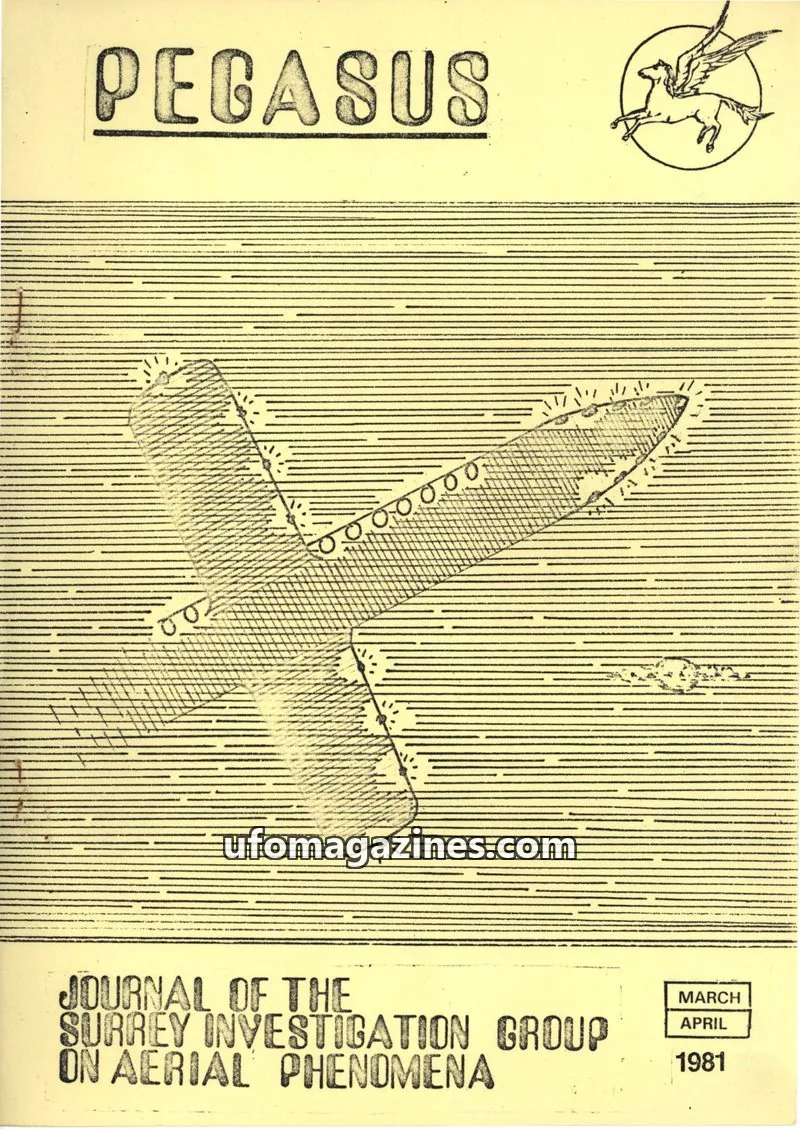 Cover of SURREY INVESTIGATION GROUP ON AERIAL PHENOMENA issue MARCH APRIL: PEGASUS