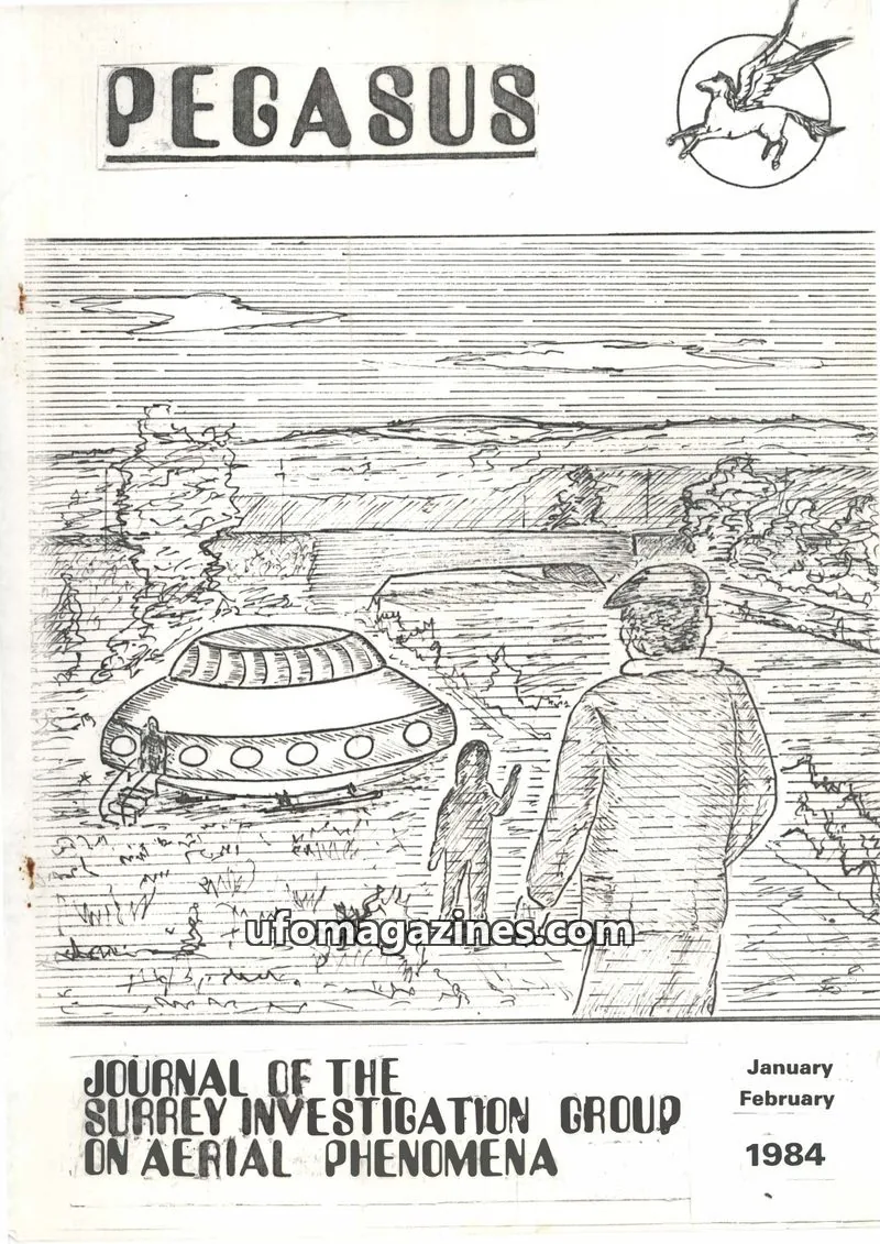 Cover of Surrey Investigation Group on Aerial Phenomena issue January/February: PEGASUS