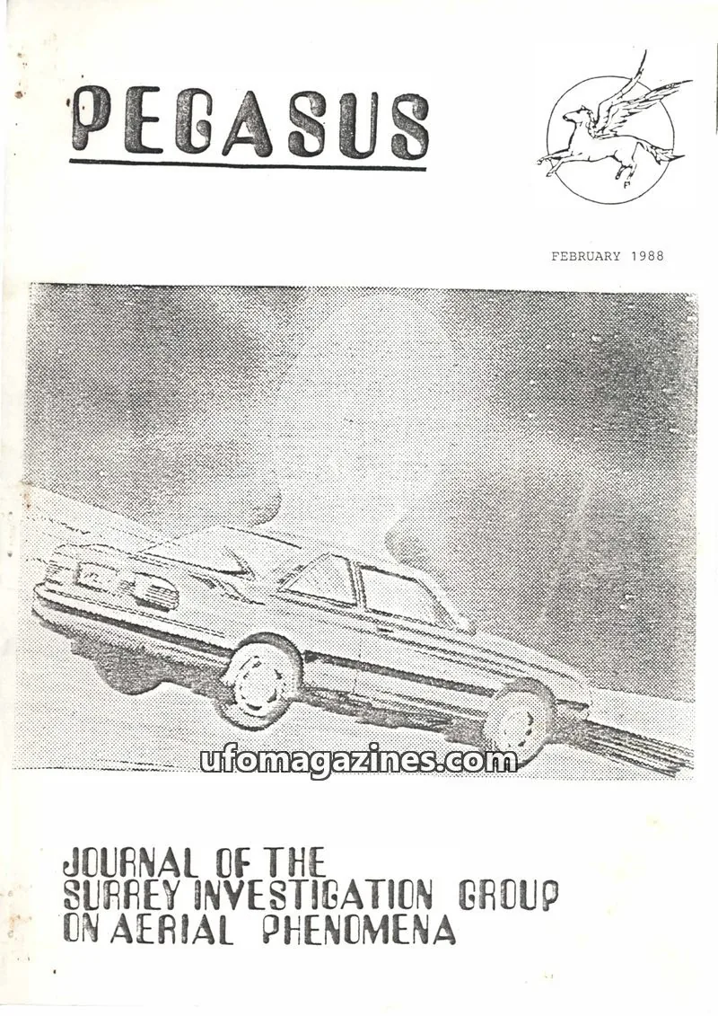 Cover of SURREY INVESTIGATION GROUP ON AERIAL PHENOMENA issue FEBRUARY 1988: PEGASUS