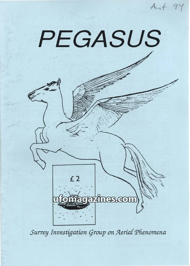 Cover of Surrey Investigation Group on Aerial Phenomena issue Autumn 1994: PEGASUS