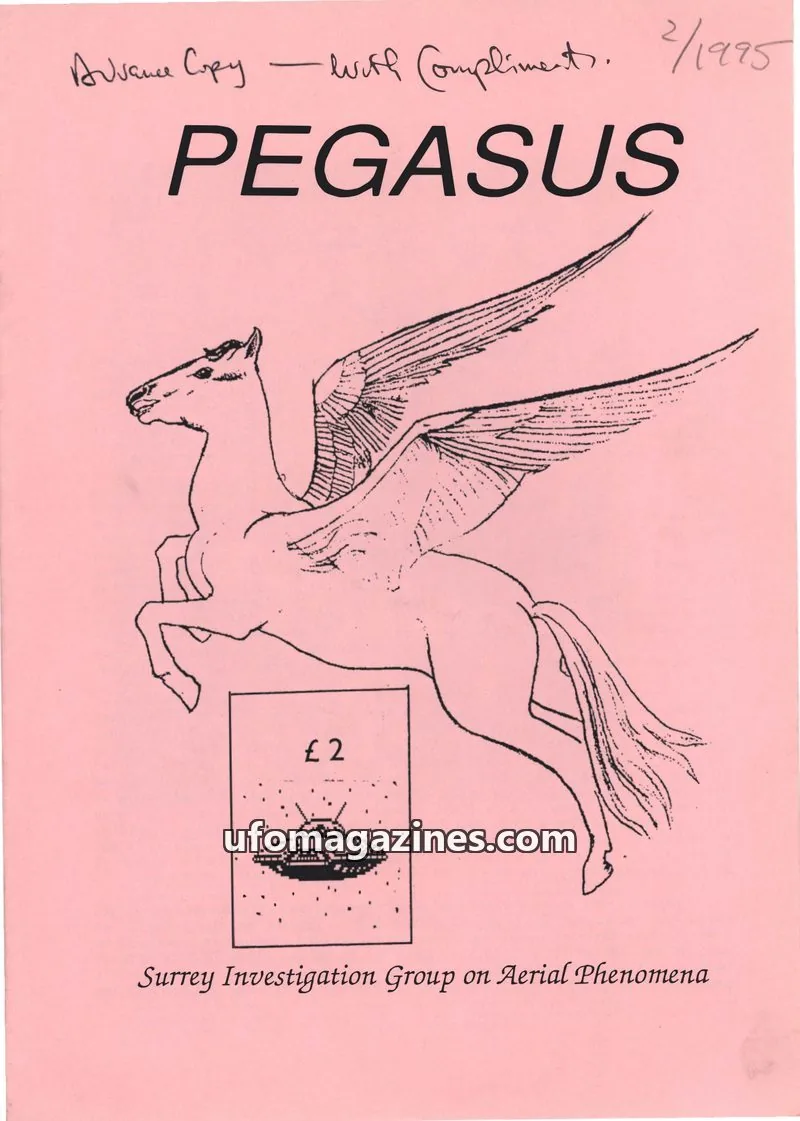 Cover of Surrey Investigation Group on Aerial Phenomena issue 2/1995: PEGASUS
