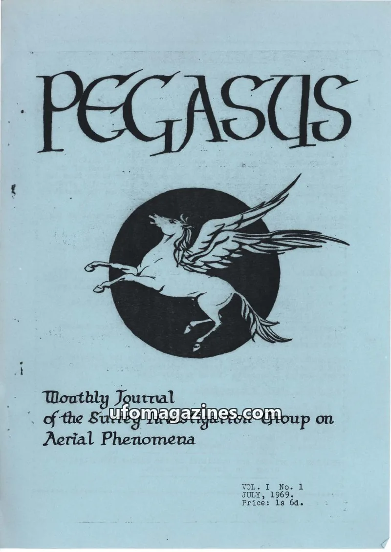 Cover of Surrey Investigation Group On Aerial Phenomena issue 1: PEGASUS