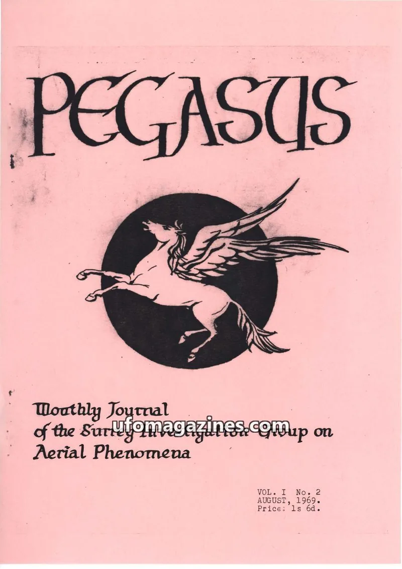 Cover of Surrey Investigation Group on Aerial Phenomena issue No. 2: PEGASUS