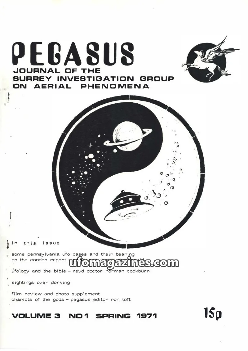 Cover of SURREY INVESTIGATION GROUP ON AERIAL PHENOMENA issue NO1: PEGASUS