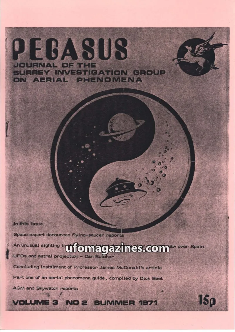 Cover of SURREY INVESTIGATION GROUP ON AERIAL PHENOMENA issue NO 2: PEGASUS