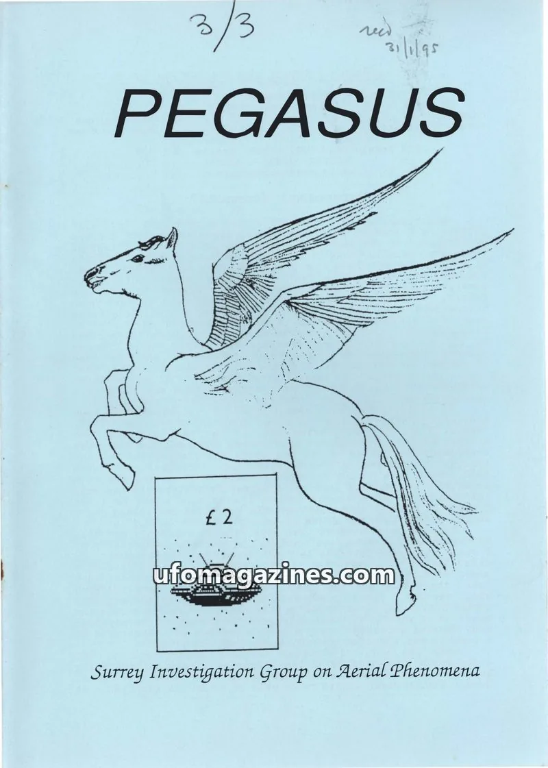 Cover of Surrey Investigation Group on Aerial Phenomena issue 3: PEGASUS