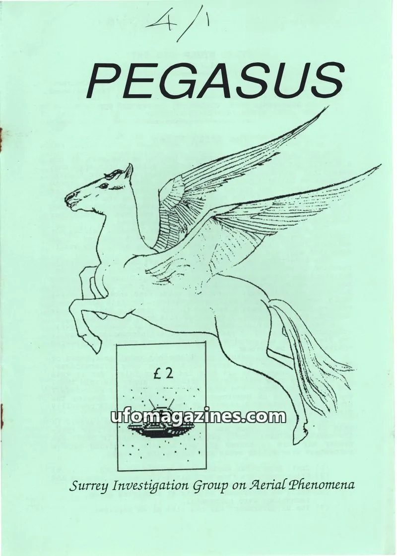 Cover of Surrey Investigation Group on Aerial Phenomena issue Vol.4 No.1: PEGASUS