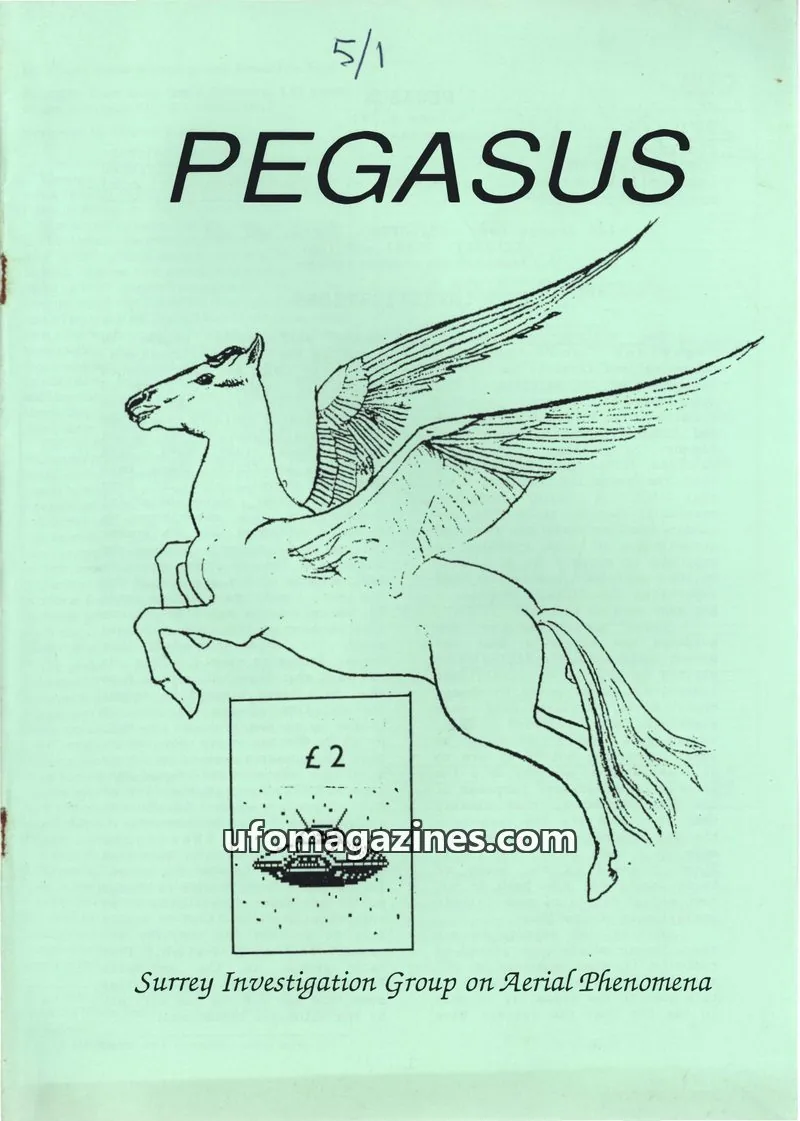 Cover of Surrey Investigation Group on Aerial Phenomena issue Volume 5, #1: PEGASUS