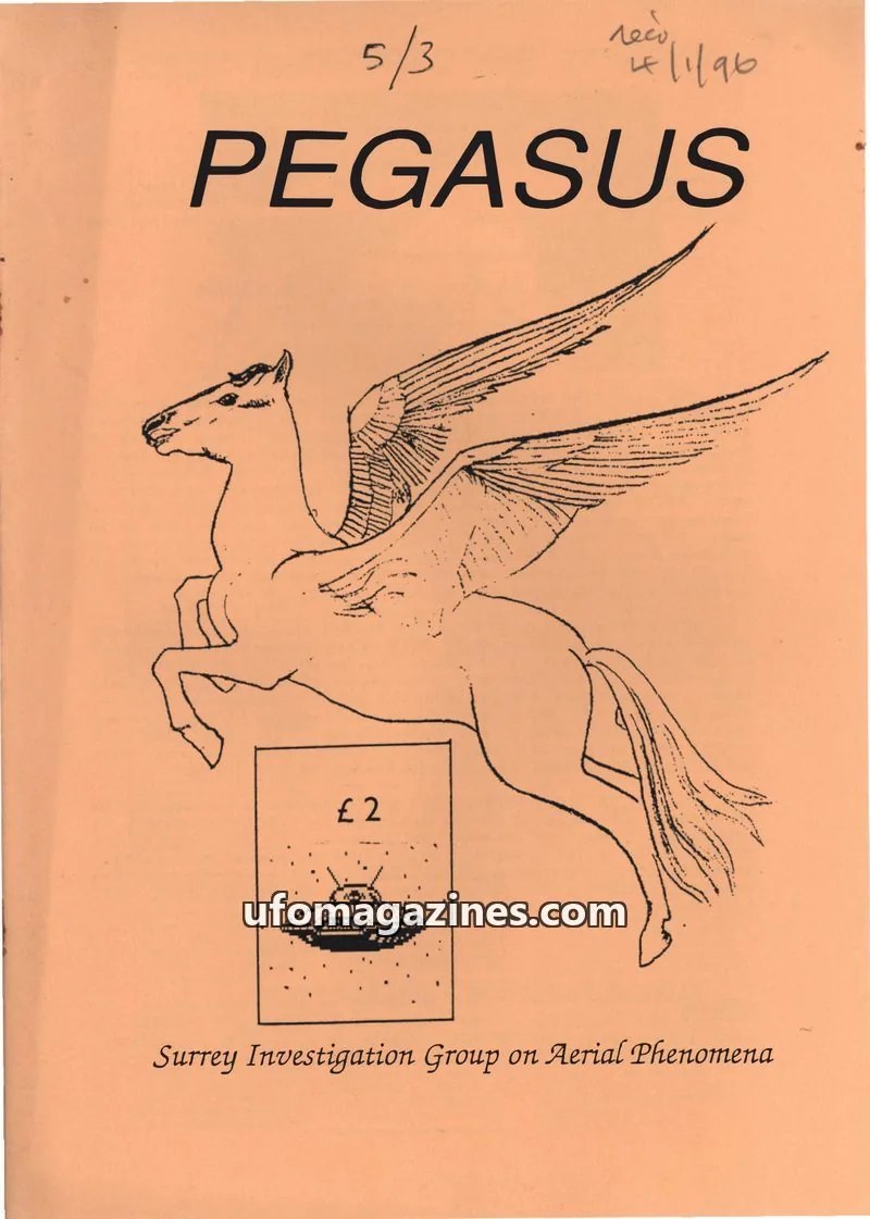 Cover of Surrey Investigation Group on Aerial Phenomena issue #3: PEGASUS