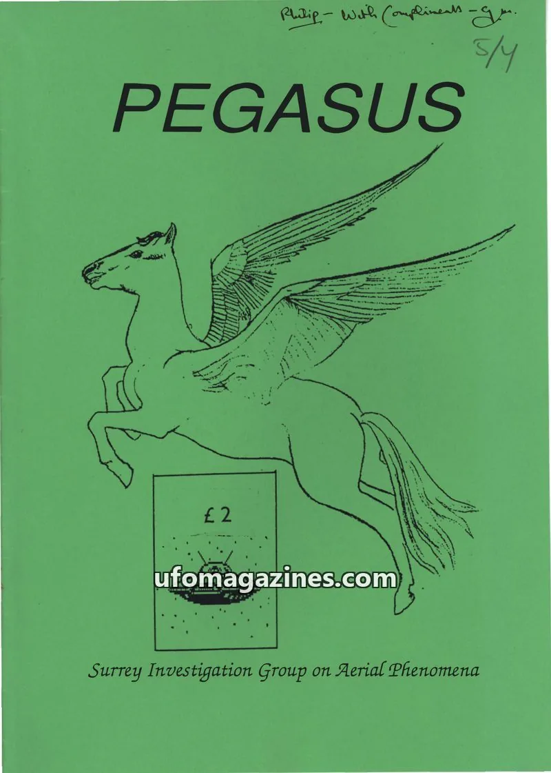 Cover of Surrey Investigation Group on Aerial Phenomena issue 4: PEGASUS