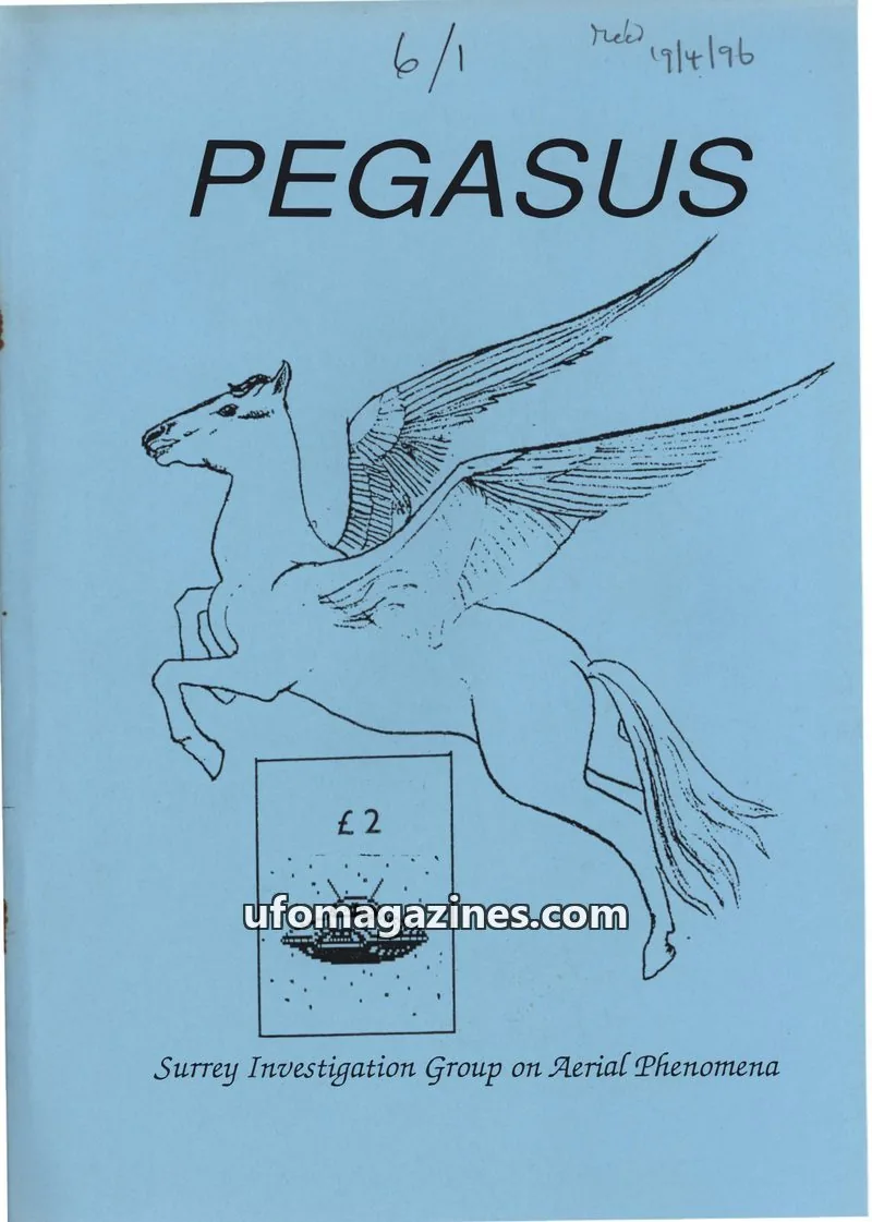 Cover of Surrey Investigation Group on Aerial Phenomena issue #1: PEGASUS
