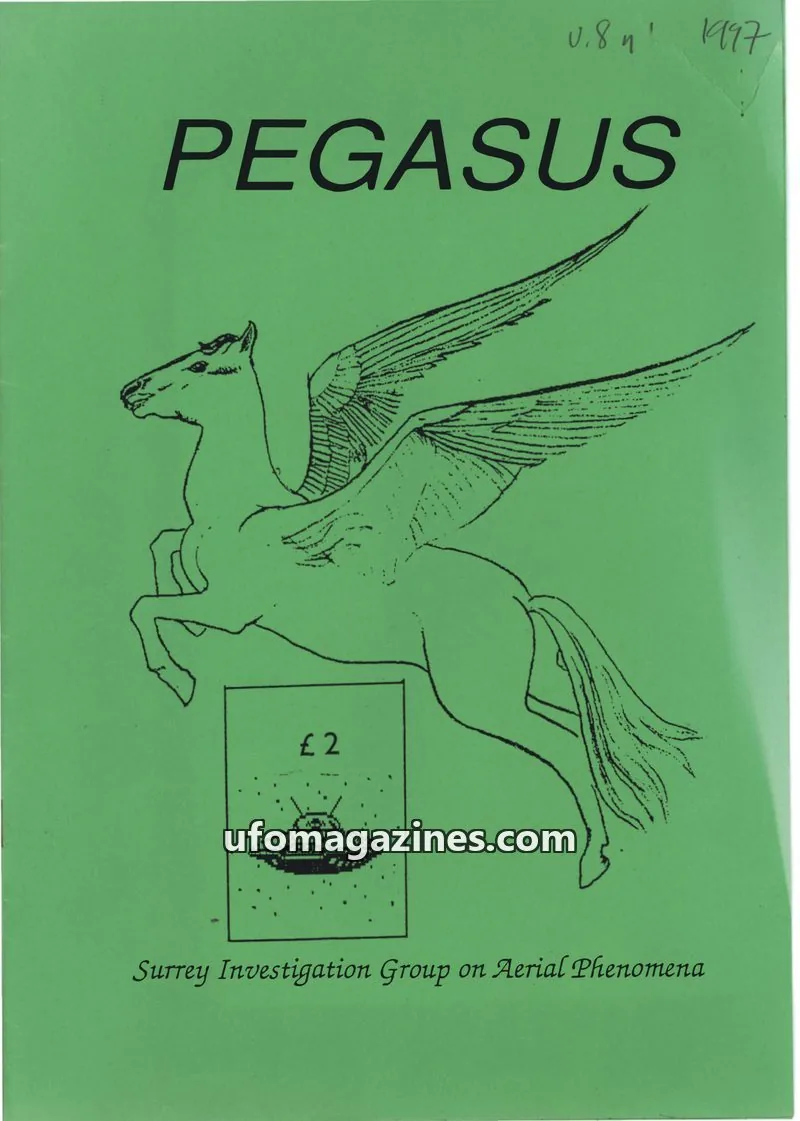 Cover of Surrey Investigation Group on Aerial Phenomena issue Volume 8, #1: PEGASUS