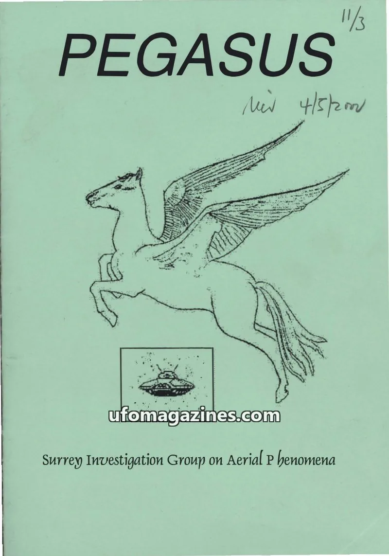 Cover of Surrey Investigation Group on Aerial Phenomena issue 11, #3: PEGASUS