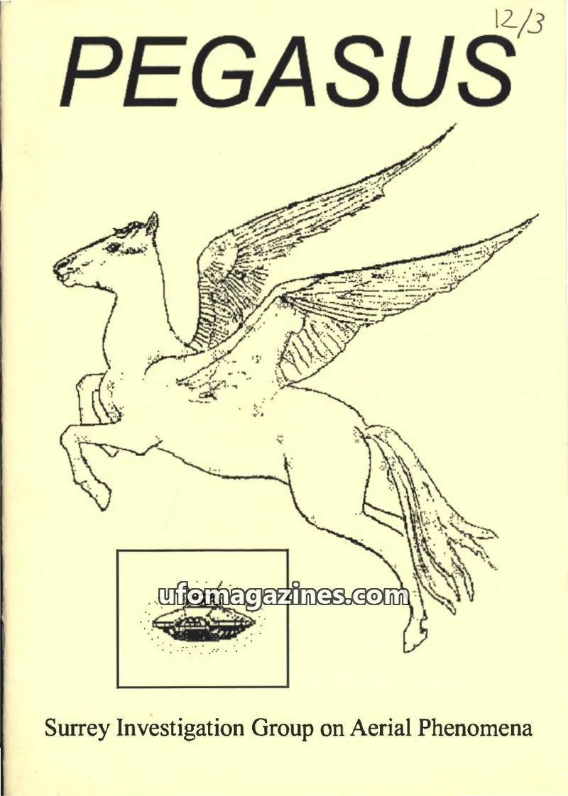 Cover of Surrey Investigation Group on Aerial Phenomena issue 12/3: PEGASUS