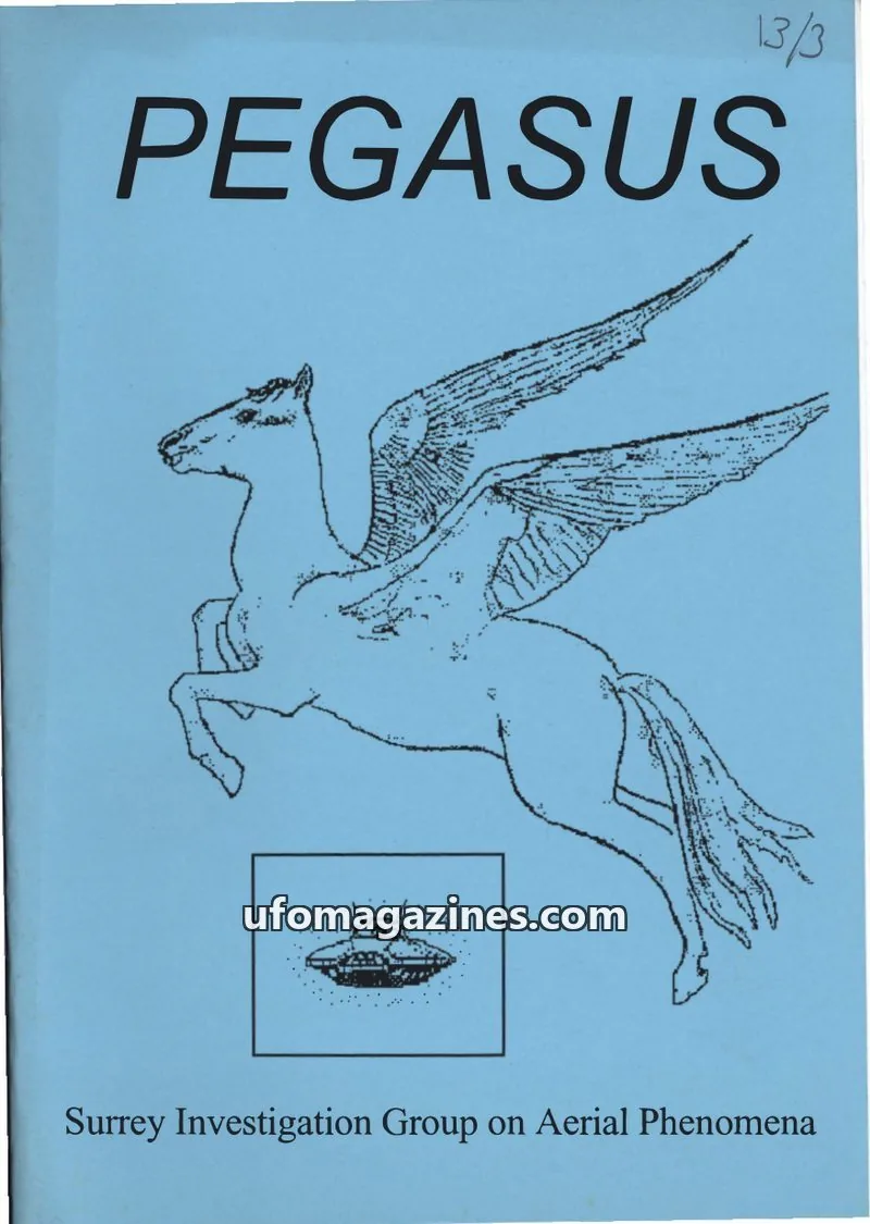 Cover of Surrey Investigation Group on Aerial Phenomena issue #3: PEGASUS