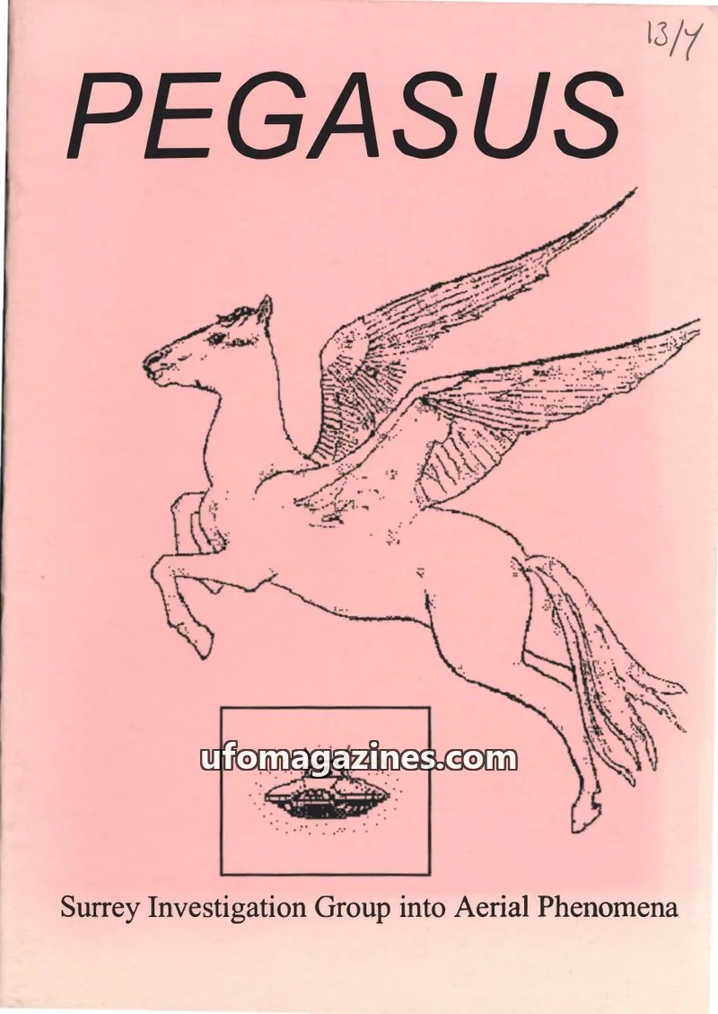 Cover of Surrey Investigation Group into Aerial Phenomena issue Volume 13,#4: PEGASUS