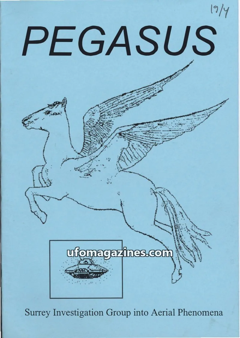 Cover of Surrey Investigation Group into Aerial Phenomena issue 19, #4: PEGASUS