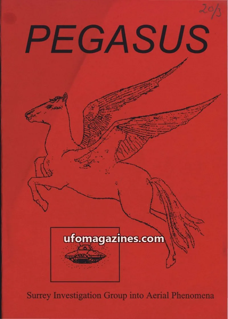Cover of Surrey Investigation Group into Aerial Phenomena issue 20/3: PEGASUS