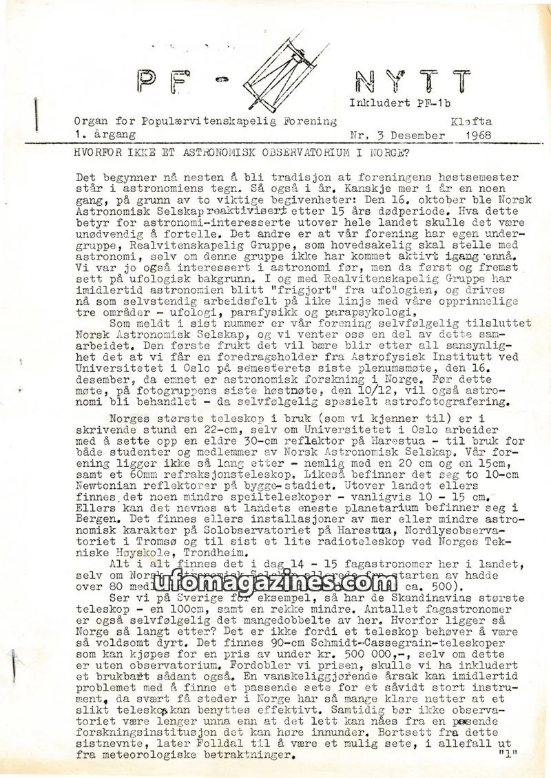 Cover of PF-Nytt issue Nr. 3: PF NYTT