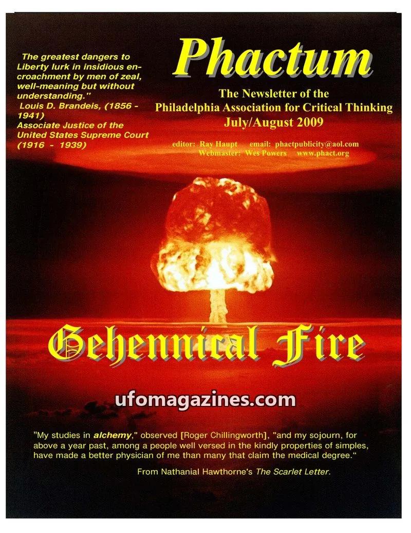 Cover of Philadelphia Association for Critical Thinking issue July/August 2009: Phactum