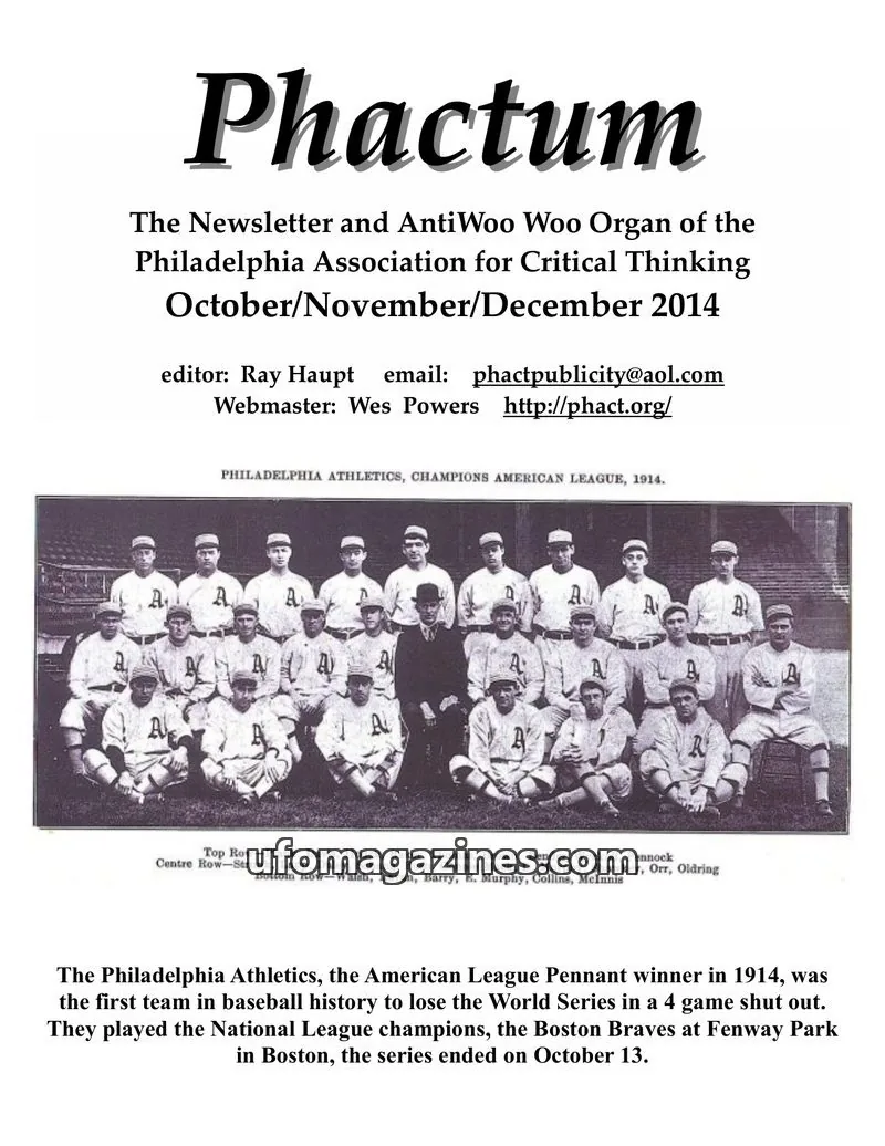 Cover of Philadelphia Association for Critical Thinking issue October/November/December 2014: Phactum