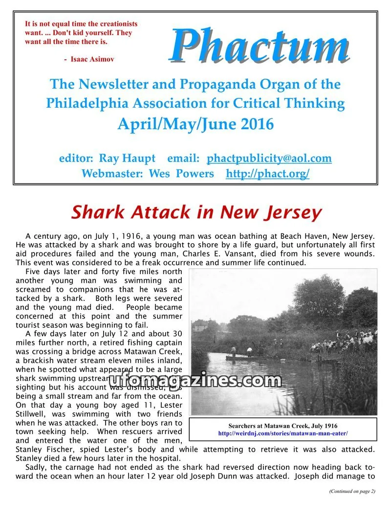 Cover of Philadelphia Association for Critical Thinking issue April/May/June 2016: Phactum