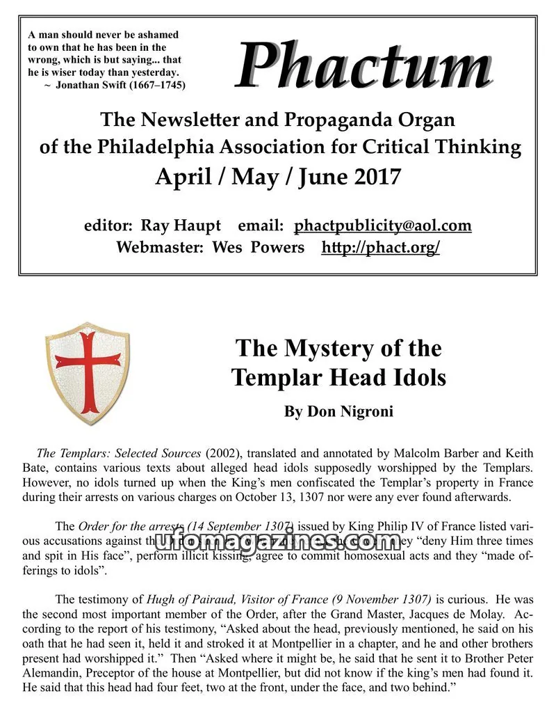 Cover of Philadelphia Association for Critical Thinking issue April / May / June: Phactum