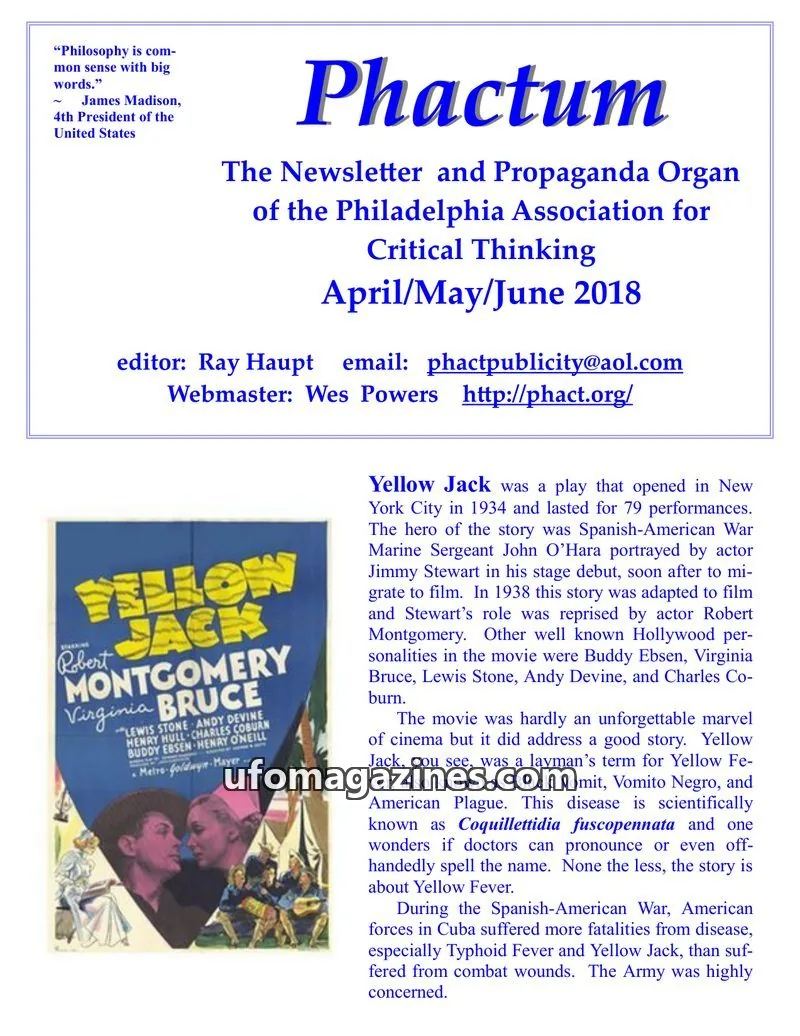 Cover of Philadelphia Association for Critical Thinking issue April/May/June 2018: Phactum