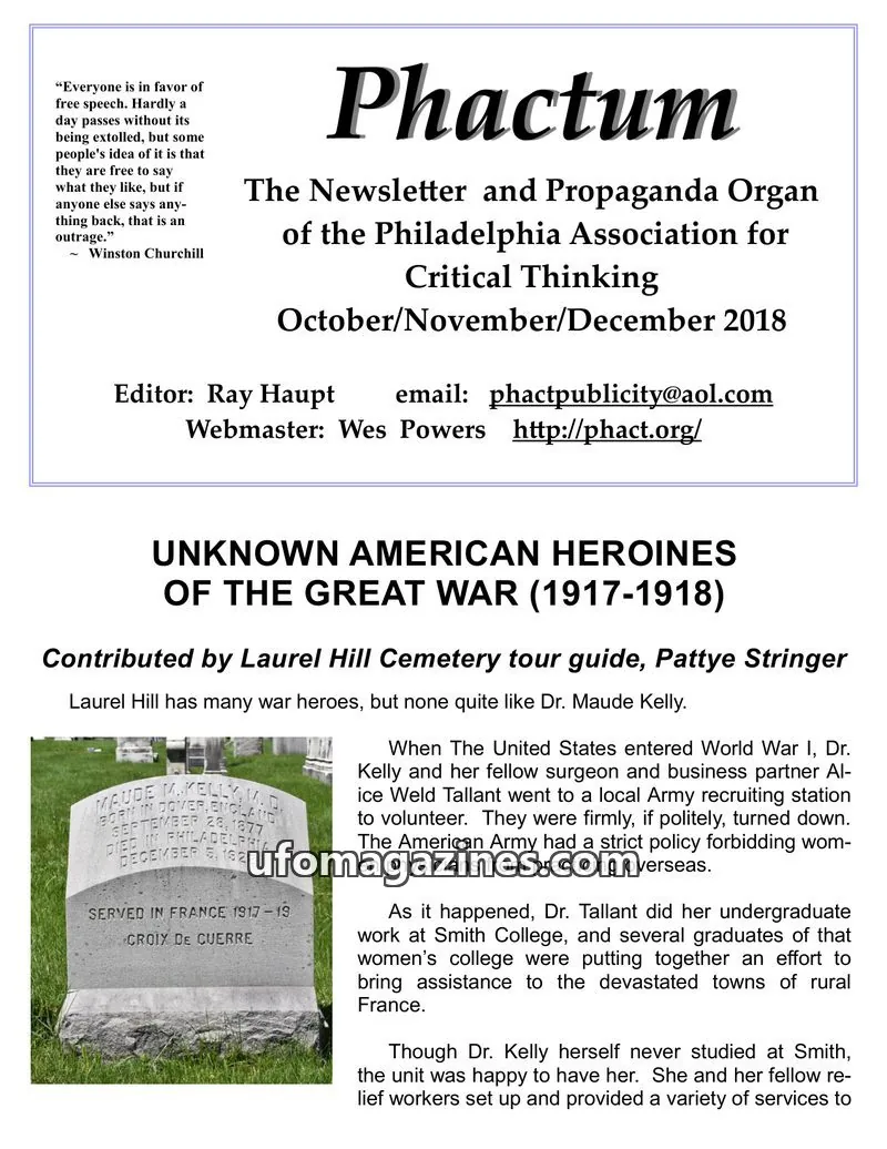 Cover of Philadelphia Association for Critical Thinking issue October/November/December 2018: Phactum