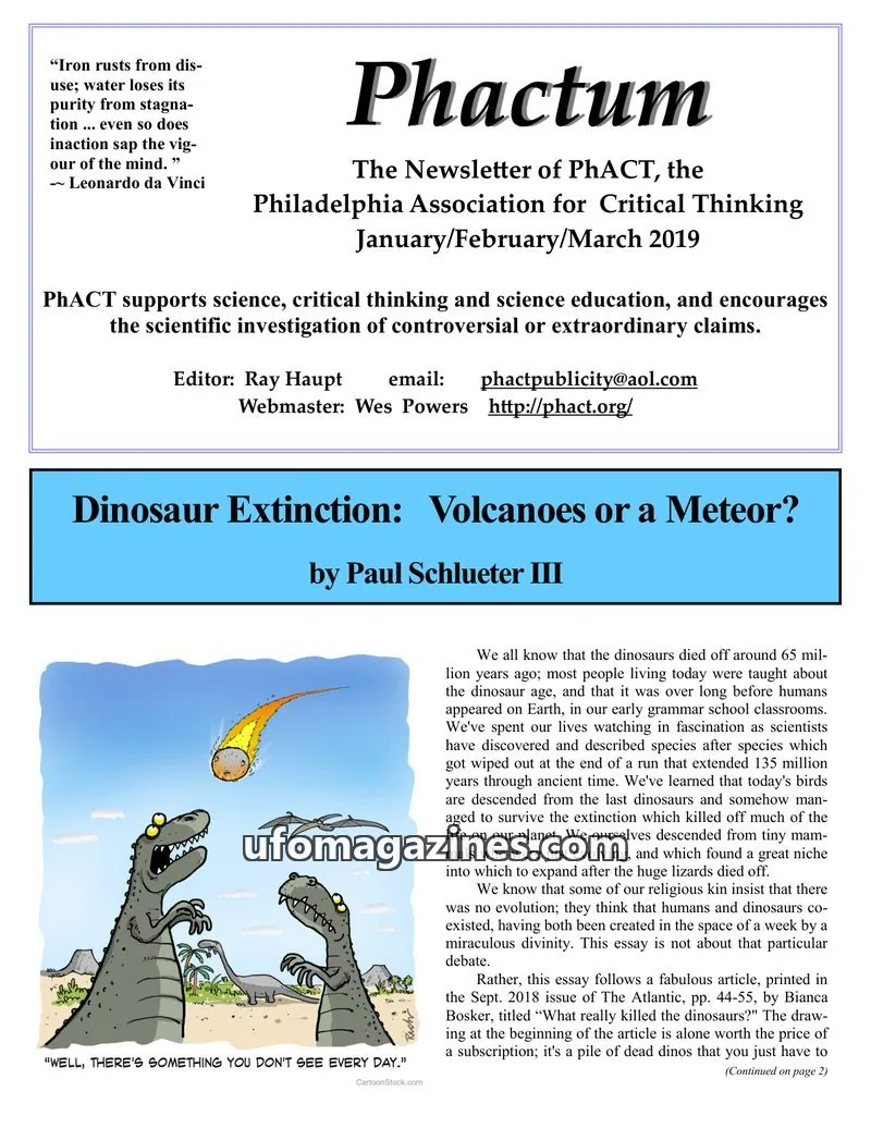 Cover of Philadelphia Association for Critical Thinking issue January/February/March 2019: Phactum
