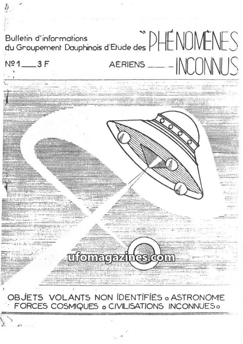 Cover of Groupement Dauphinois d'Etude des Phénomènes Aériens Inconnus (G.D.E.P.A.I.) issue No 1: PHENOMENES AERIENS INCONNUS
