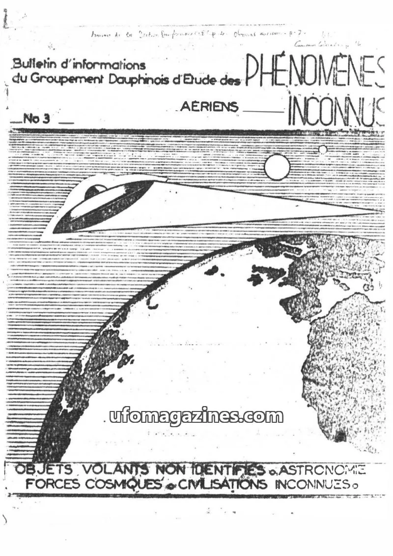 Cover of Groupement Dauphinois d'Etudes des Phénomènes Aériens Inconnus (G.D.E.P.A.I.) issue 3: PHENOMENES INCONNUS