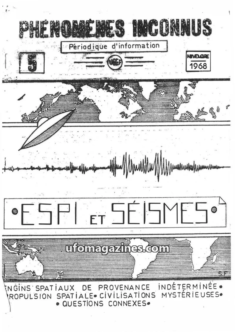 Cover of UNION DES GROUPEMENTS ESPIOLOGIQUES DE FRANCE et des PAYS DE LANGUE FRANÇAISE issue 5: PHENOMENES INCONNUS