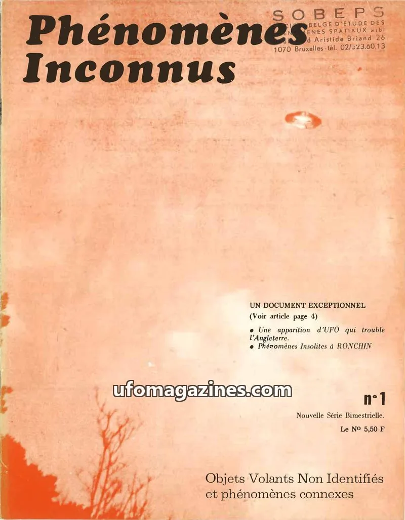 Cover of PRESS UNION GRENOBLE issue 1: Phénomènes Inconnus