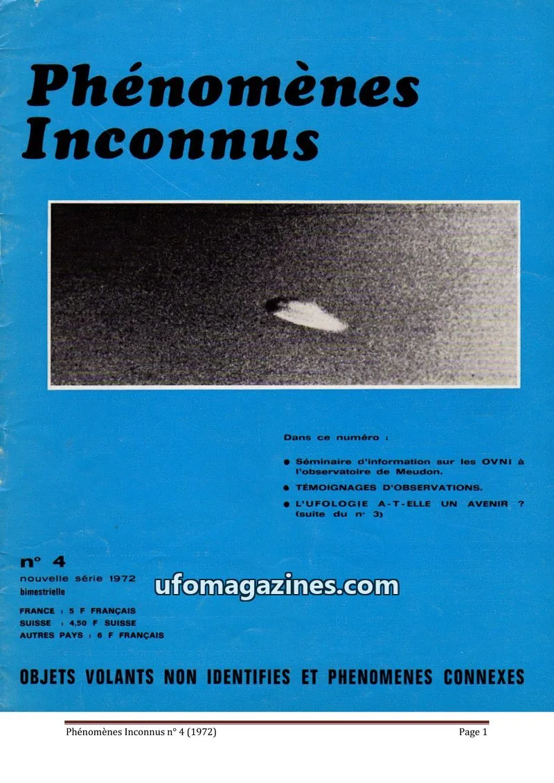 Cover of Phenomenes Inconnus issue 4: Phénomènes Inconnus
