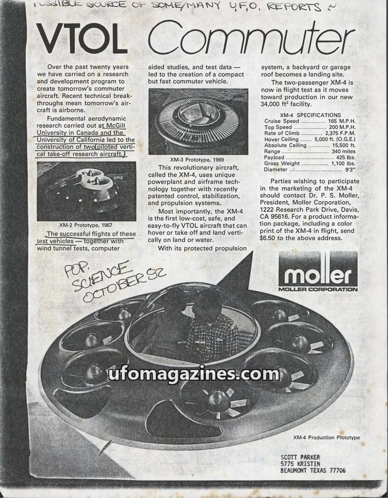 Cover of Popular Science issue OCTOBER 82: VTOL Commuter